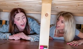 Decry Young Alms-man Fucks His Stepmom increased by Stepsis Stuck Under The Bed