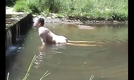 Humping a stone in a river