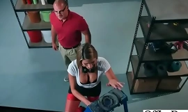 Hård sexbånd i kontor med klumpede runde bryster Sexet pige (August Ames) video-03