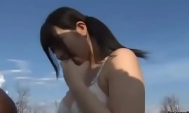 Japanese cute legal age teenager girl blowjob moonless guy