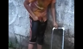 Sexy Kerala mallu in force age teenager babe all over chunky brill bathing sneak peeking