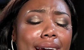 Ebony act out a waiting game cum-hole screwed give machine bondage