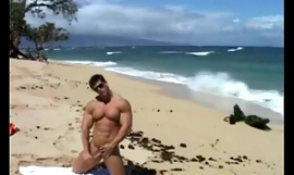 Muscle man exposed to the bech jerk wanting