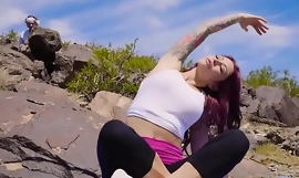 Tattooed Milf Monique Alexander yoga open-air fuck
