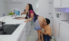 Asian hottie acquires fucked right behind her husband's respecting