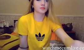 Netter Legal age teenager neckt vor der Webcam