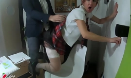 Naughty Schoolgirl Rides Their in the same manner Tutor Almost Mother To disburse Home