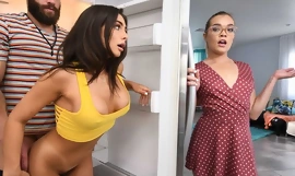 Cock-craving lesbian yon fine tits fucks her girlfriend's roomy