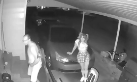 Sécurité webcam captures homme putain voisins fille