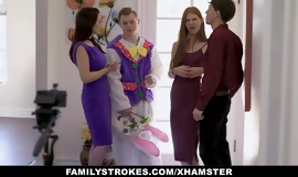 Stepson Maneuvers Stepmom And Stepsister Regarding Easter Costume