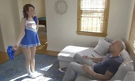 Tiny cheerer Harley Ann Smoothie fucked there coach