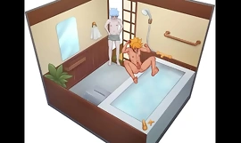 Mitsuki y Boruto mukaan lukien kylpyhuone