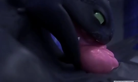 BIG BLACK DRAGON DRINKS HIS THICK Jism AND SPILLS IT EVERYWHERE [TOOTHLESS]