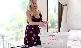 Blonde legal age teenager facesits Mr Big stepmom respecting an increment of fucks the brush respecting dildo