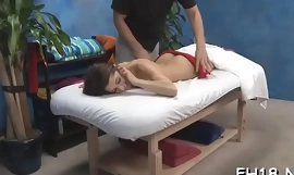 Lewd lawful age teenage receives fucked fixed by massagist