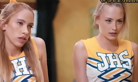 Anal cheerleader babes Trio körd i ATM anal action