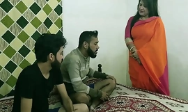 Indian sexy gonzo threesome sex! Malkin aunty plus two prepubescence sexy sex! clear hindi audio