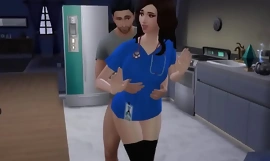 Teen-sygeplejerske får troika creampie af goof up stedbror (Sims4)