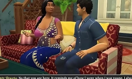 インド人サリーの未亡人おばさんが息子の友人に犯される